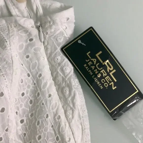 Vintage LRL Lauren Ralph Lauren white eyelet cotton fit and flare dress SZ 6 NWT - Picture 9 of 13